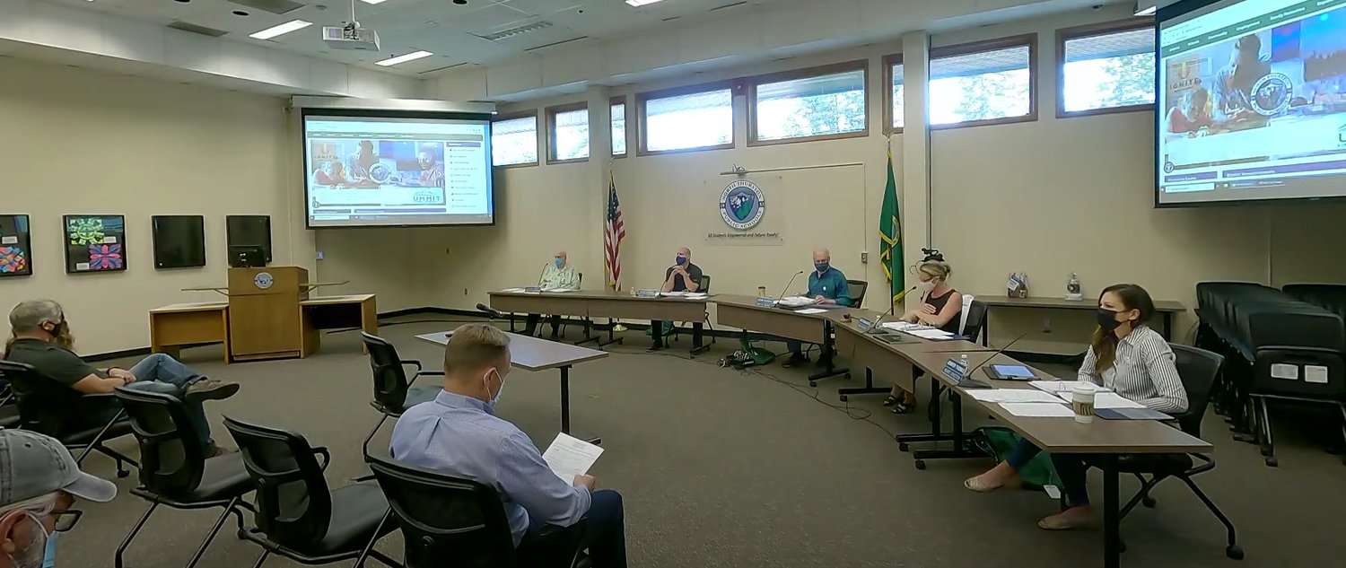 Several parents shared their opinions on North Thurston Public School’s equity resolution which recognizes inequities and systemic racism during the regular board meeting on Tue., Aug. 17, 2021.